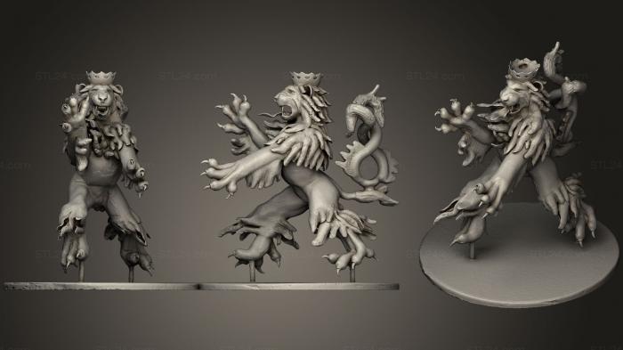 Статуэтки львы тигры сфинксы (Белый Лев, STKL_0335) 3D модель для ЧПУ станка